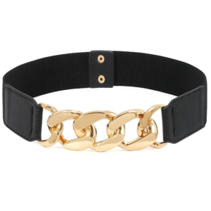 Vichip 1 Piece Chain Skinny Stretch Adjustable Waist Belt kanduro for Girls, Stylish Design Womens Waist Belts (Black)