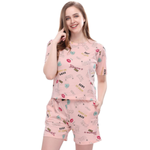 Style Dunes Night Suit Set for Women | Printed Cotton Top & Shorts Set for Women