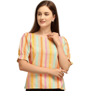 Women's Polyester Striped Top