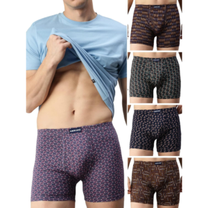 Lux Cozi Men's Assorted Inner Elestic Long Printed Trunk| Printed Trunk for Men