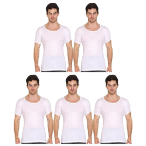 Supreme Men's Half Sleeve Cotton Vest (Pack of 5)