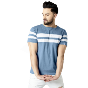 Men's Cotton Half Sleeve Regular Fit Striped T-Shirt
