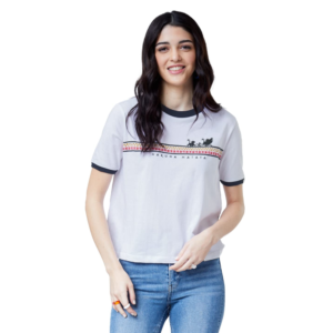 Women and Girls T-Shirts | Half Sleeve | Half Sleeve | Regular Fit Graphic Print | White Color 100% Cotton T Shirt for Women