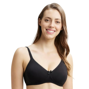 Women's Wirefree Non Padded Super Combed Cotton Elastane Stretch Medium Coverage Everyday Bra with Concealed Shaper Panel and Adjustable Straps